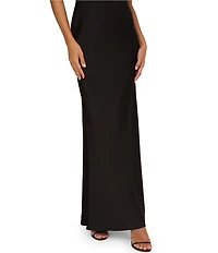 Adrianna Evening by Adrianna Papell Satin Cowl Neck Long Dress