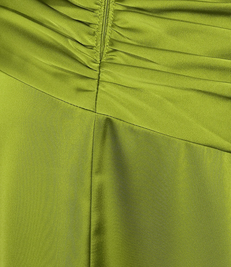 Adrianna Evening by Adrianna Papell Satin Drop Waist Hi Low Dress