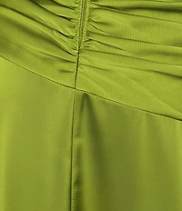 Adrianna Evening by Adrianna Papell Satin Drop Waist Hi Low Dress