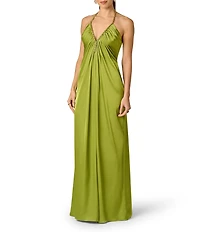 Adrianna Evening by Adrianna Papell Stretch Satin Long Dress