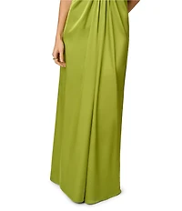 Adrianna Evening by Adrianna Papell Stretch Satin Long Dress