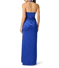 Adrianna Evening by Adrianna Papell Stretch Satin Long Dress