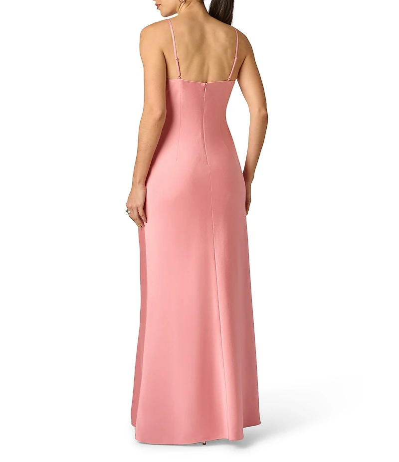 Adrianna Evening by Adrianna Papell Textured Crepe Long Dress