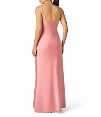 Adrianna Evening by Adrianna Papell Textured Crepe Long Dress