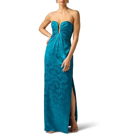 Adrianna Evening by Adrianna Papell Woven Jacquard Long Dress
