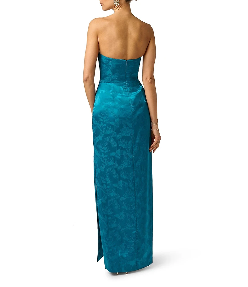 Adrianna Evening by Adrianna Papell Woven Jacquard Long Dress