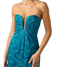 Adrianna Evening by Adrianna Papell Woven Jacquard Long Dress