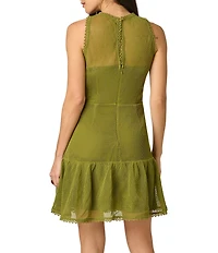 Adrianna Papell Adrianna Day by Adrianna Papell 3D Embroidered Mesh Mini Dress