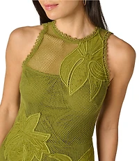 Adrianna Papell Adrianna Day by Adrianna Papell 3D Embroidered Mesh Mini Dress