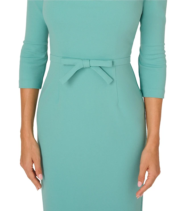 Adrianna Papell Asymmetrical Drape Neck 3/4 Sleeve Sheath Dress at  CoolSprings Galleria in Franklin, TN