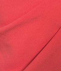 Adrianna Papell Crepe Crew Neck Short Sleeve Bow Shoulder Ruched Sheath Knee Length Dress