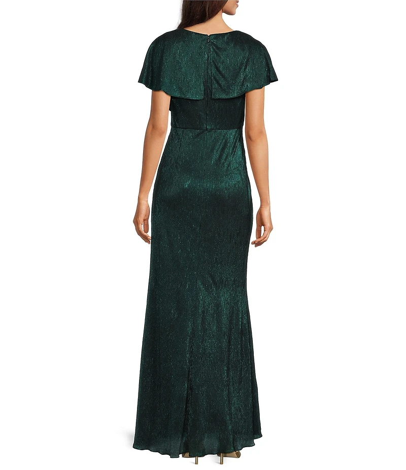 Adrianna Papell Dolman Sleeve V Neck Twist Detail Long Dress