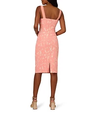 Adrianna Papell Floral Jacquard Sheath Dress