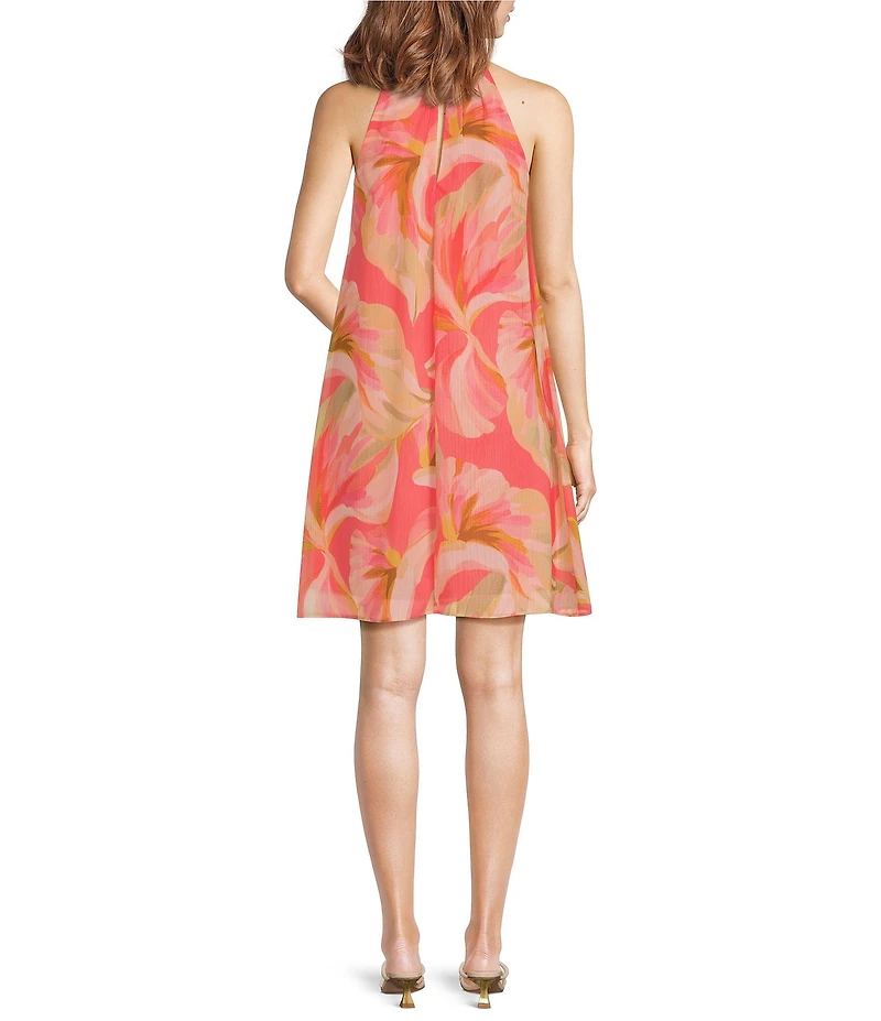 Adrianna Papell Halter Chiffon Mini Dress