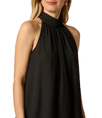 Adrianna Papell Jersey Combo Halter Neck Sleeveless Jumpsuit