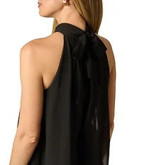 Adrianna Papell Jersey Combo Halter Neck Sleeveless Jumpsuit