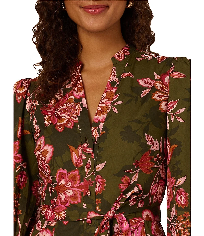 Adrianna Papell Long Sleeve Floral Romper