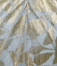 Adrianna Papell Metallic Asymmetrical Neck Sleeveless Gown