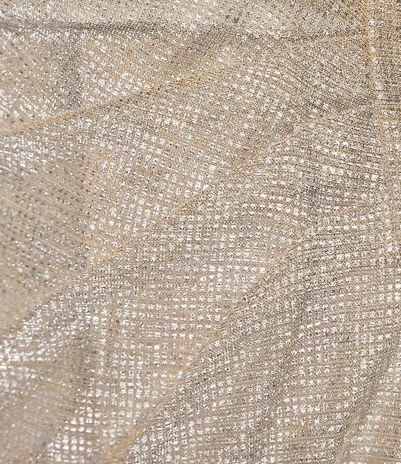 Adrianna Papell Metallic Flutter Sleeve Gown