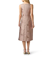Adrianna Papell Metallic Jacquard Sleeveless Sweetheart Neck Ruched Dress