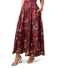 Adrianna Papell Off Shoulder Floral Jacquard Midi Dress