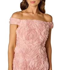 Adrianna Papell Off The Shoulder Soutache Lace Dress