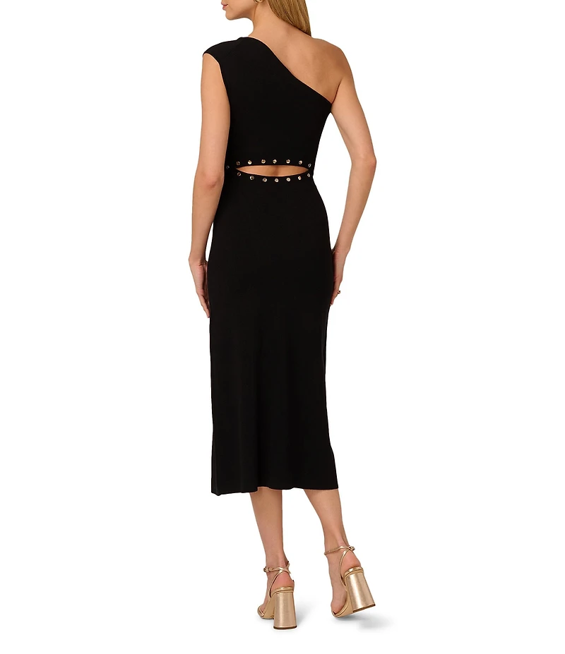 Adrianna Papell One Shoulder Knit Midi Dress