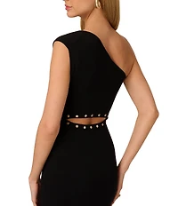Adrianna Papell One Shoulder Knit Midi Dress