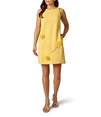 Adrianna Papell Sleeveless Rosette Shift Dress