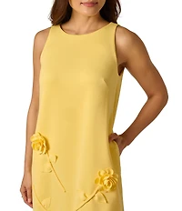 Adrianna Papell Sleeveless Rosette Shift Dress