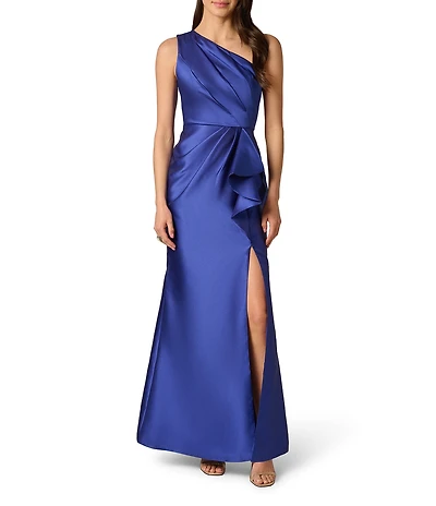 Adrianna Papell One Shoulder Mikado Mermaid Gown