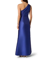 Adrianna Papell One Shoulder Mikado Mermaid Gown