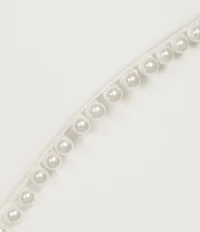 Adrianna Papell Pearl Trim Crepe V-Neck Sleeveless Jumpsuit