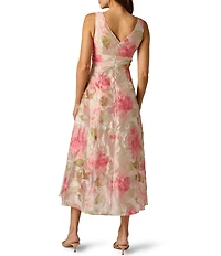 Adrianna Papell Petite Size Cascade Organza Midi Dress