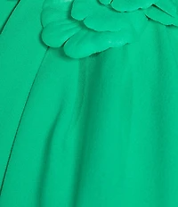 Adrianna Papell Petite Size Rosette Halter Crepe Dress