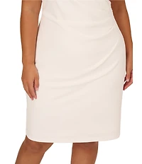 Adrianna Papell Plus Size Knit Crepe Short Sleeve Dress
