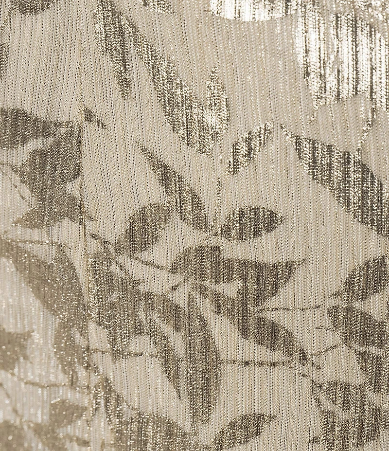 Adrianna Papell Plus Size Novelty Foil Floral Print Off-The-Shoulder Mermaid Gown