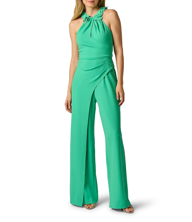 Adrianna Papell Rosette Halter Jumpsuit