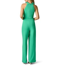 Adrianna Papell Rosette Halter Jumpsuit