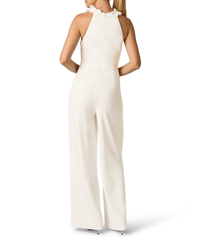 Adrianna Papell Rosette Halter Jumpsuit