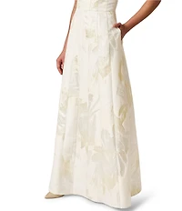 Adrianna Papell Sleeveless Metallic Jacquard A Line Midi Dress