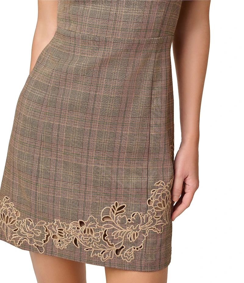 Adrianna Papell Sleeveless Metallic Plaid Dress