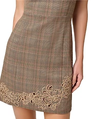 Adrianna Papell Sleeveless Metallic Plaid Dress