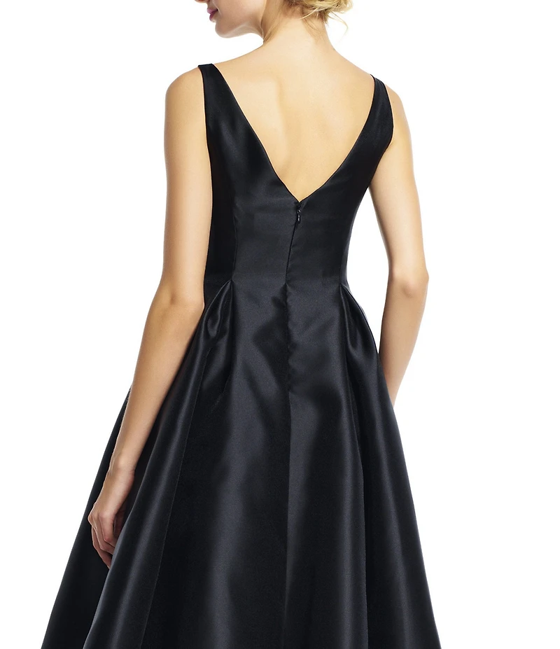 Adrianna Papell Boat Neck Sleeveless A-Line Taffeta Dress