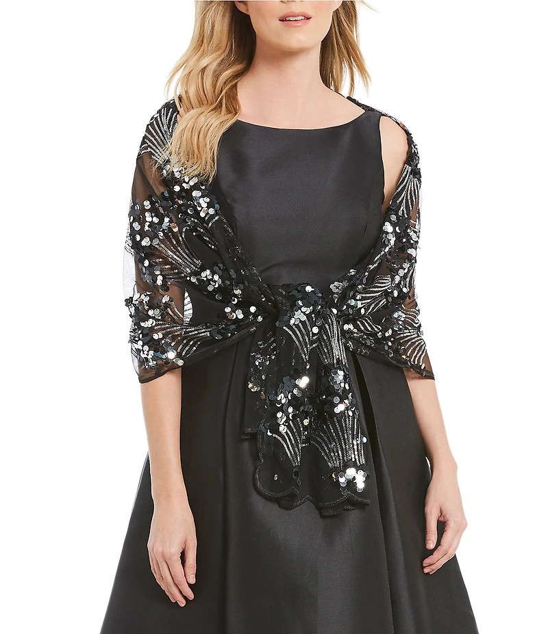Adrianna Papell Boat Neck Sleeveless A-Line Taffeta Midi Dress