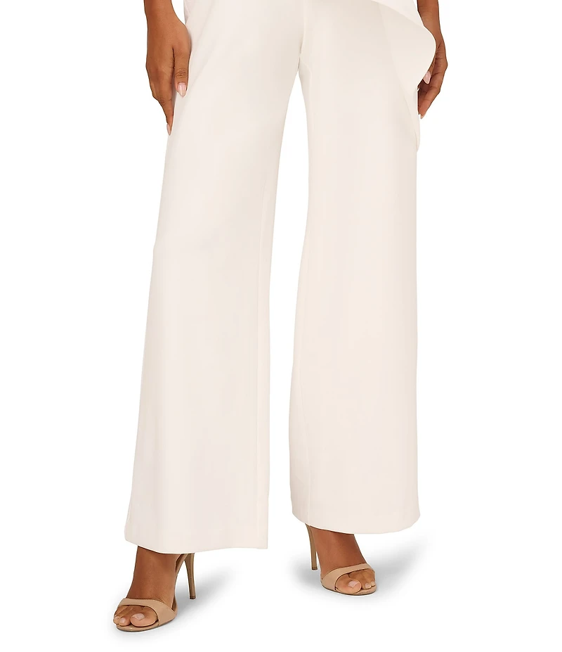 Adrianna Papell Surplice Bow Crepe Jumpsuit