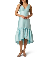 Adrianna Papell Tie Back Mikado Midi Dress