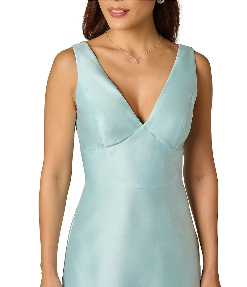 Adrianna Papell Tie Back Mikado Midi Dress