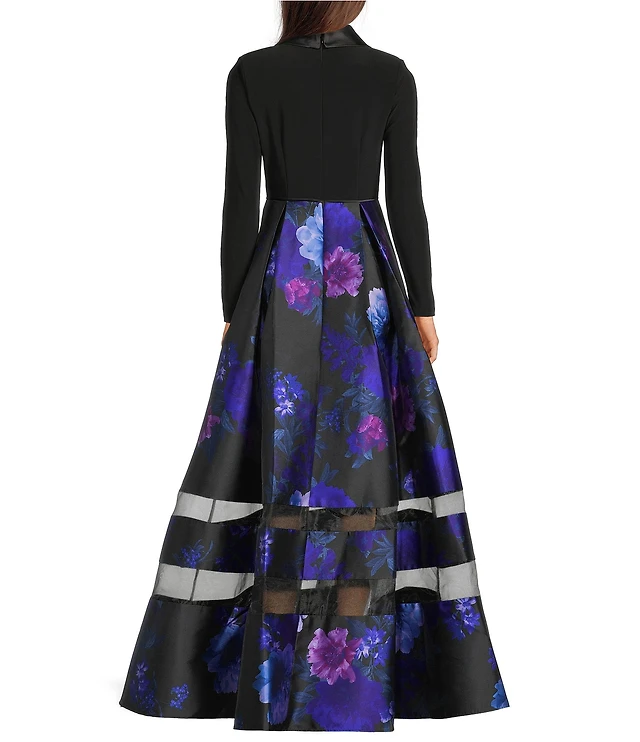 Adrianna Papell Tuxedo Floral Print Long Sleeve Mikado Gown at Hamilton  Place in Chattanooga, TN