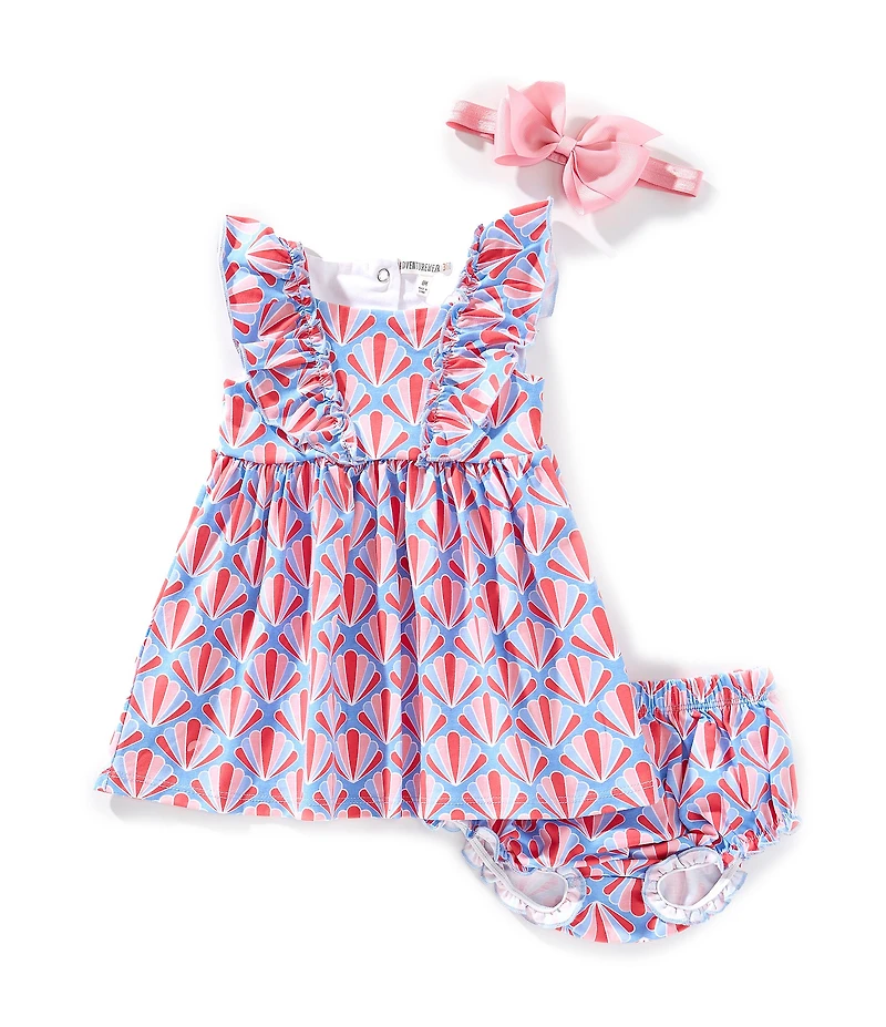 Adventurewear 360 Baby Girls Shell Print Knit Dress
